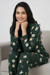 Zivame Farm Lore Knit Cotton Pyjama Set - Pine Grove — thumbnail 4